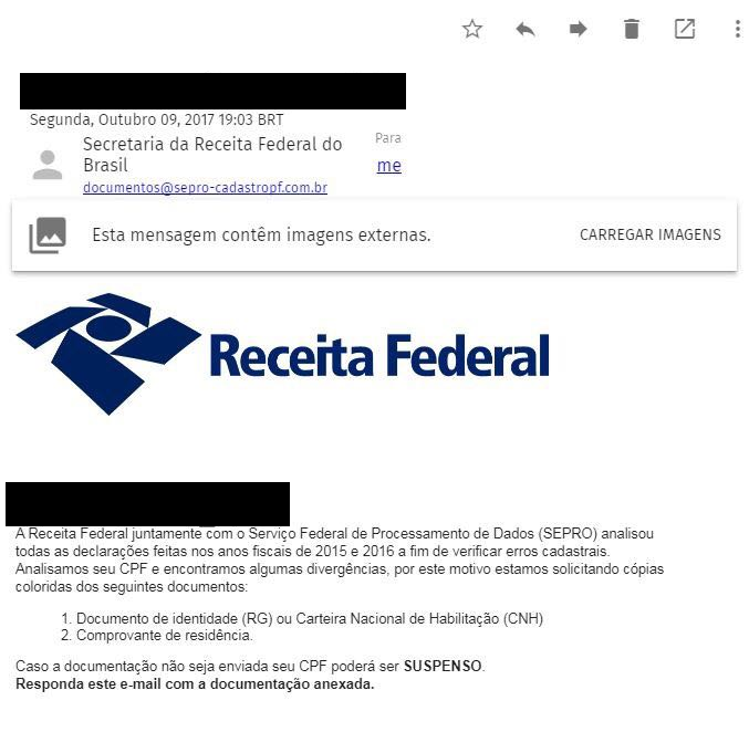 receita federal falso email